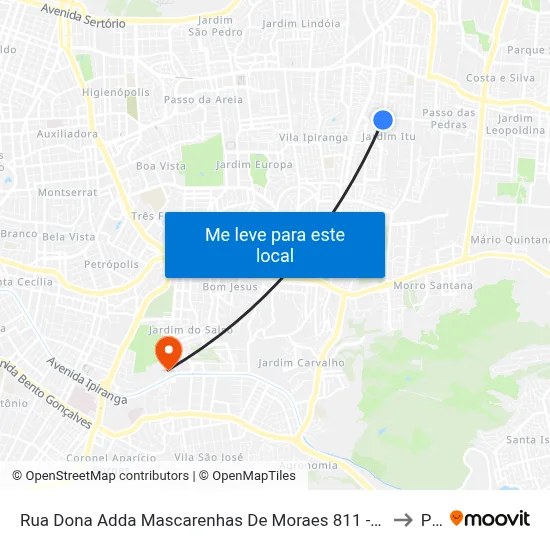 Rua Dona Adda Mascarenhas De Moraes 811 - Jardim Itu-Sabará Porto Alegre - Rs 91220-140 Brasil to Pucrs map