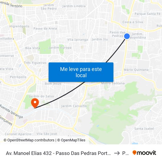 Av. Manoel Elias 432 - Passo Das Pedras Porto Alegre - Rs 91240-400 Brasil to Pucrs map