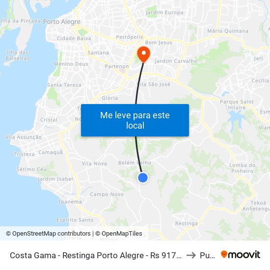 Costa Gama - Restinga Porto Alegre - Rs 91787-311 Brasil to Pucrs map