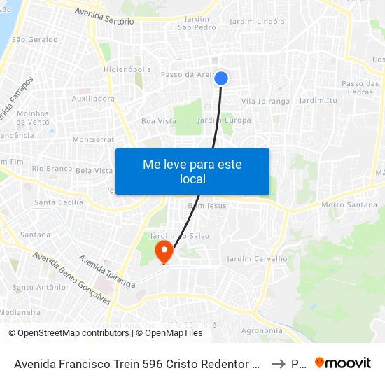 Avenida Francisco Trein 596 Cristo Redentor Porto Alegre - Rs 91350-200 Brasil to Pucrs map