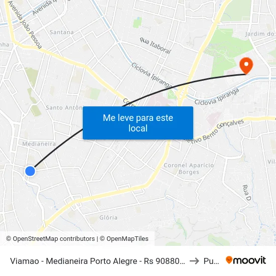 Viamao - Medianeira Porto Alegre - Rs 90880-080 Brasil to Pucrs map