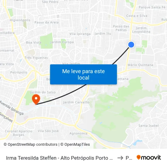Irma Teresilda Steffen - Alto Petrópolis Porto Alegre - Rs 91240-470 Brasil to Pucrs map