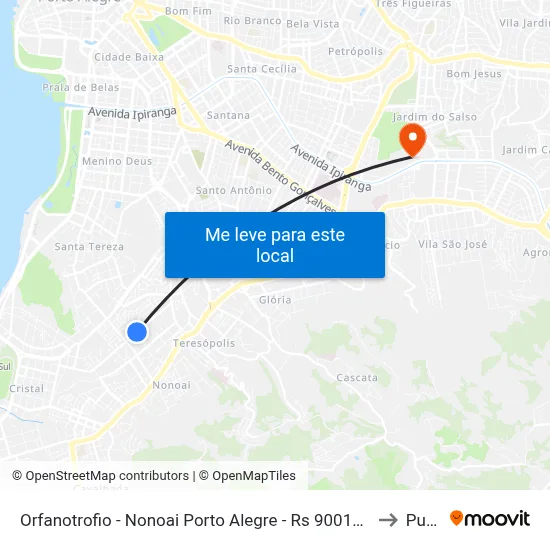 Orfanotrofio - Nonoai Porto Alegre - Rs 90010-350 Brasil to Pucrs map