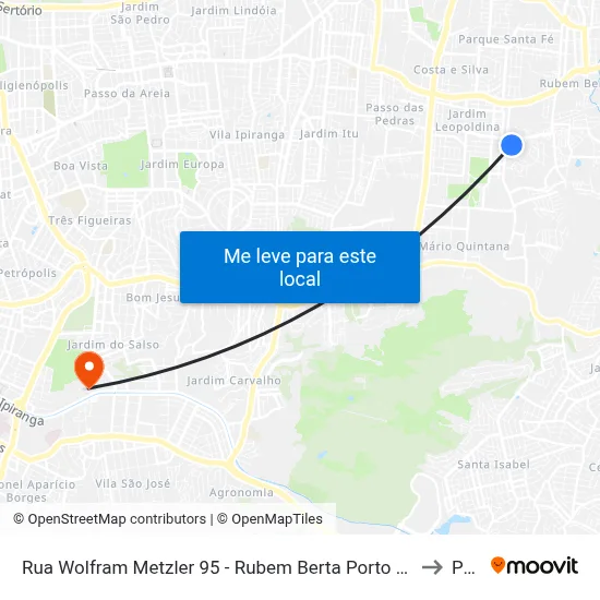 Rua Wolfram Metzler 95 - Rubem Berta Porto Alegre - Rs 91250-320 Brasil to Pucrs map