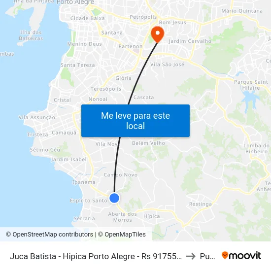 Juca Batista - Hipica Porto Alegre - Rs 91755-050 Brasil to Pucrs map