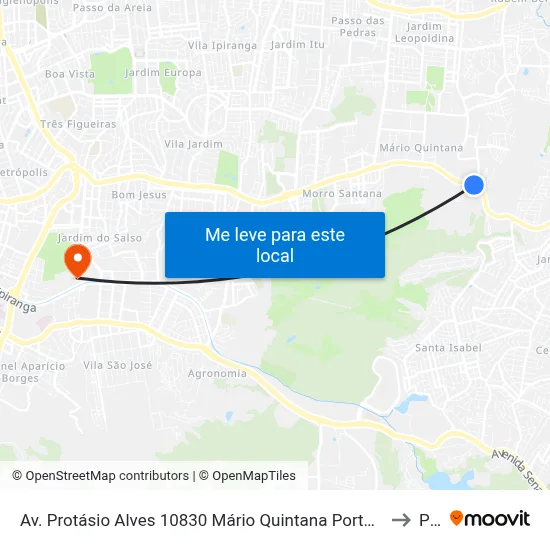 Av. Protásio Alves 10830 Mário Quintana Porto Alegre - Rio Grande Do Sul 91260-000 Brasil to Pucrs map