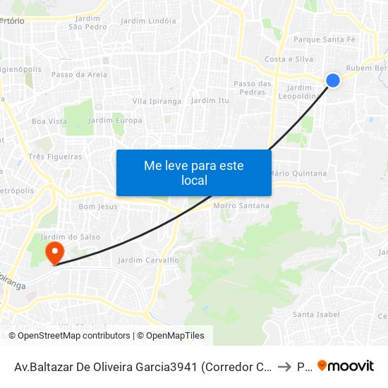 Av.Baltazar De Oliveira Garcia3941 (Corredor Cb) - Rubem Berta Porto Alegre - Rs 91160-000 Brasil to Pucrs map