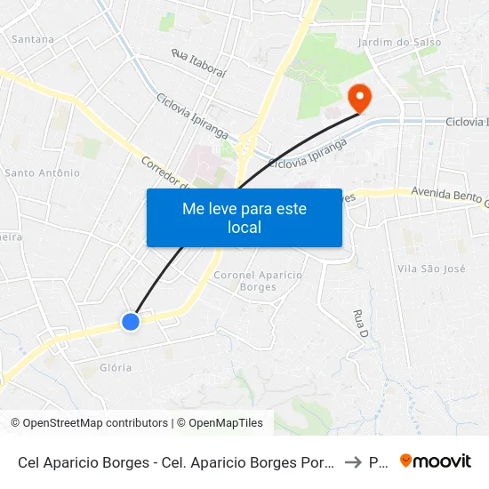 Cel Aparicio Borges - Cel. Aparicio Borges Porto Alegre - Rs 90680-570 Brasil to Pucrs map