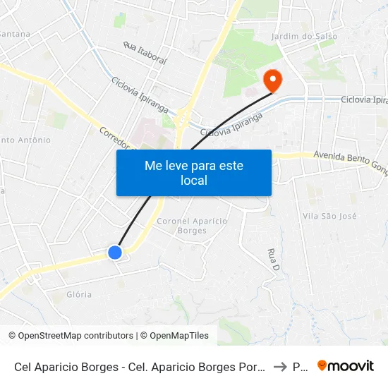 Cel Aparicio Borges - Cel. Aparicio Borges Porto Alegre - Rs 90680-570 Brasil to Pucrs map