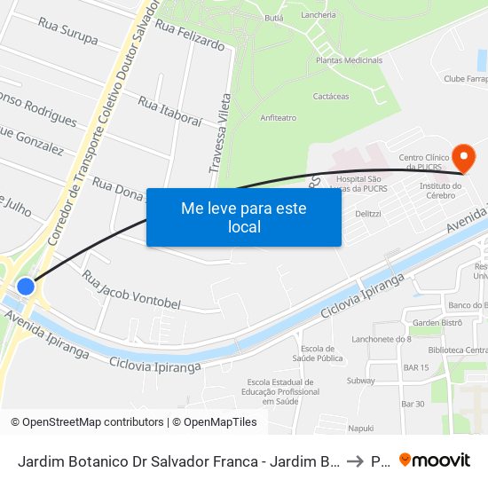 Jardim Botanico Dr Salvador Franca - Jardim Botânico Porto Alegre - Rs 90450-190 Brasil to Pucrs map