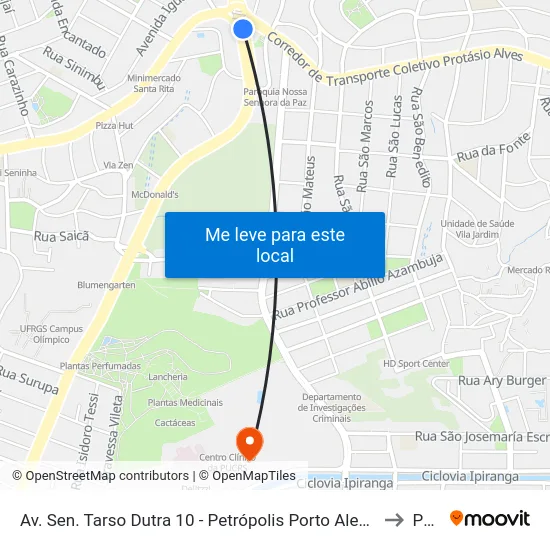 Av. Sen. Tarso Dutra 10 - Petrópolis Porto Alegre - Rs 90690-425 Brasil to Pucrs map