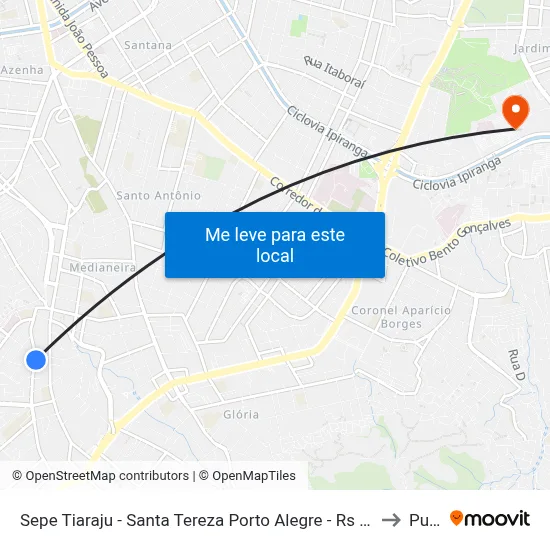 Sepe Tiaraju - Santa Tereza Porto Alegre - Rs 90450-190 Brasil to Pucrs map