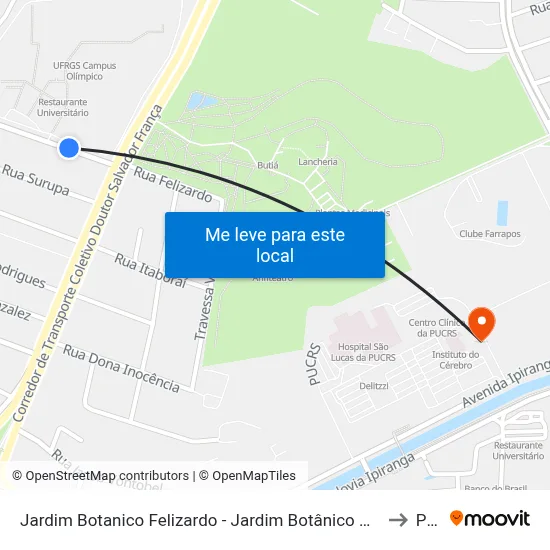 Jardim Botanico Felizardo - Jardim Botânico Porto Alegre - Rs 90450-190 Brasil to Pucrs map