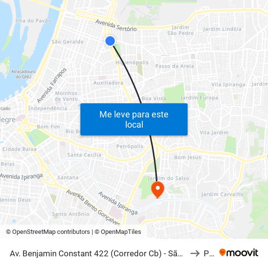 Av. Benjamin Constant 422 (Corredor Cb) - São João Porto Alegre - Rs 90240-500 Brasil to Pucrs map