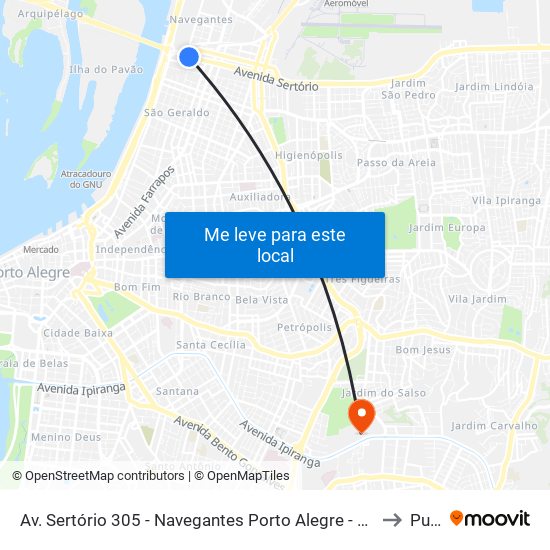 Av. Sertório 305 - Navegantes Porto Alegre - Rs 91020-001 Brasil to Pucrs map