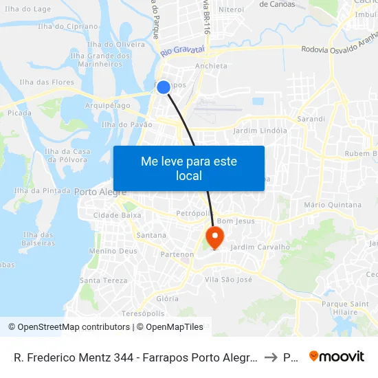 R. Frederico Mentz 344 - Farrapos Porto Alegre - Rs 90250-370 Brasil to Pucrs map