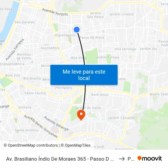 Av. Brasiliano Índio De Moraes 365 - Passo D Areia Porto Alegre - Rs 91030-001 Brasil to Pucrs map
