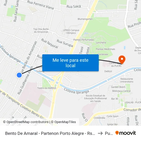 Bento De Amaral - Partenon Porto Alegre - Rs 90670-005 Brasil to Pucrs map