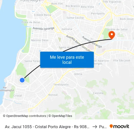 Av. Jacuí 1055 - Cristal Porto Alegre - Rs 90810-150 Brasil to Pucrs map