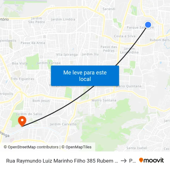 Rua Raymundo Luiz Marinho Filho 385 Rubem Berta Porto Alegre - Rs 91180-205 Brasil to Pucrs map