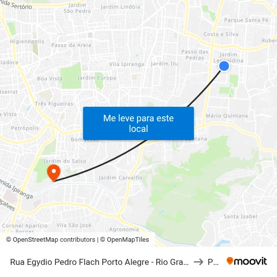 Rua Egydio Pedro Flach Porto Alegre - Rio Grande Do Sul 91240 Brasil to Pucrs map