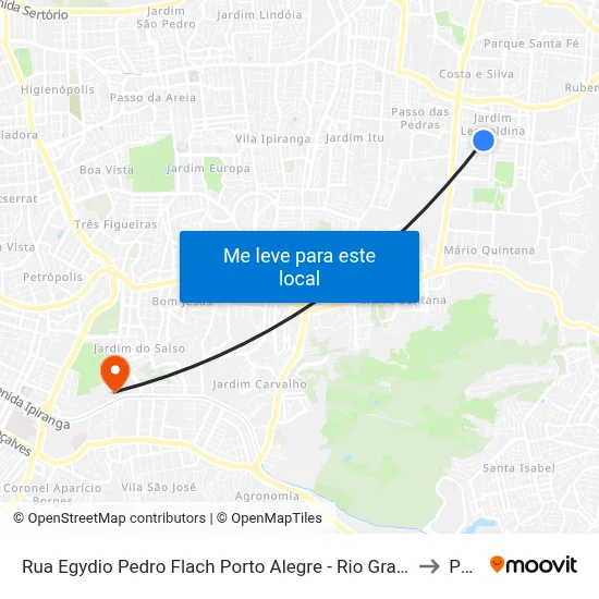 Rua Egydio Pedro Flach Porto Alegre - Rio Grande Do Sul 91240 Brasil to Pucrs map