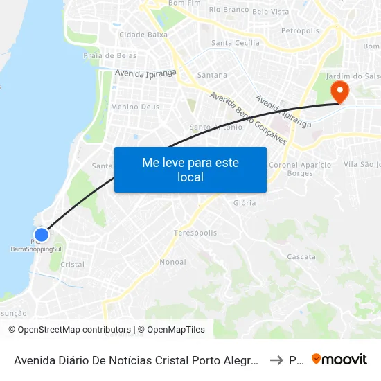 Avenida Diário De Notícias Cristal Porto Alegre - Rio Grande Do Sul 90810-080 Brasil to Pucrs map