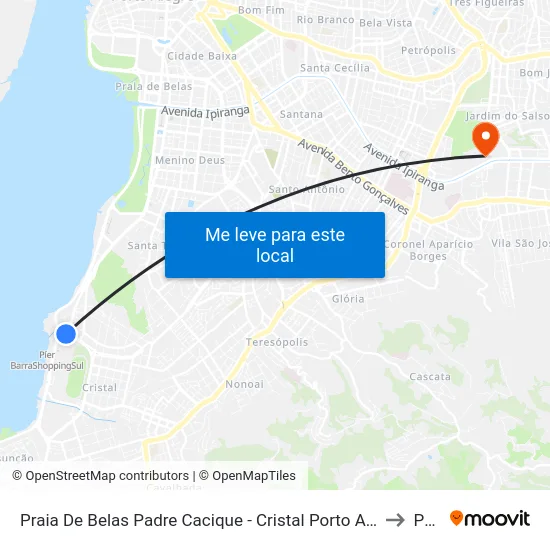 Praia De Belas Padre Cacique - Cristal Porto Alegre - Rs 90810-240 Brasil to Pucrs map