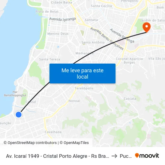 Av. Icaraí 1949 - Cristal Porto Alegre - Rs Brasil to Pucrs map