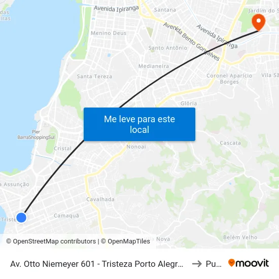 Av. Otto Niemeyer 601 - Tristeza Porto Alegre - Rs Brasil to Pucrs map