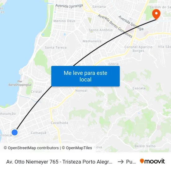 Av. Otto Niemeyer 765 - Tristeza Porto Alegre - Rs Brasil to Pucrs map
