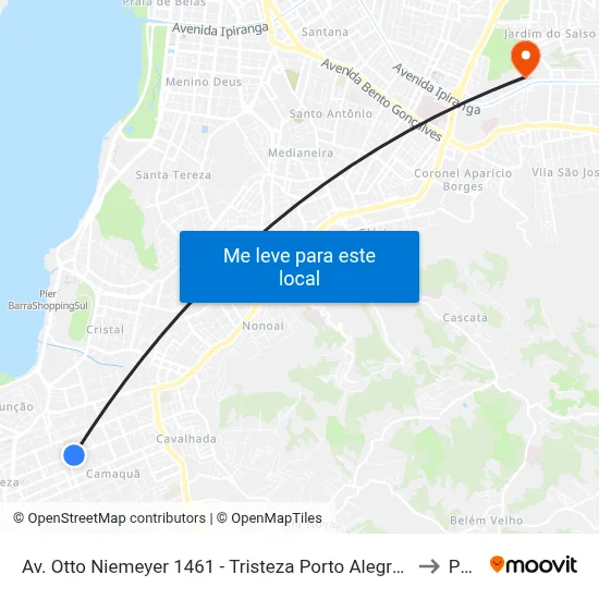 Av. Otto Niemeyer 1461 - Tristeza Porto Alegre - Rs 91910-001 Brasil to Pucrs map