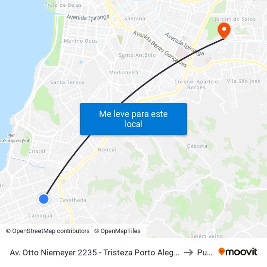 Av. Otto Niemeyer 2235 - Tristeza Porto Alegre - Rs Brasil to Pucrs map
