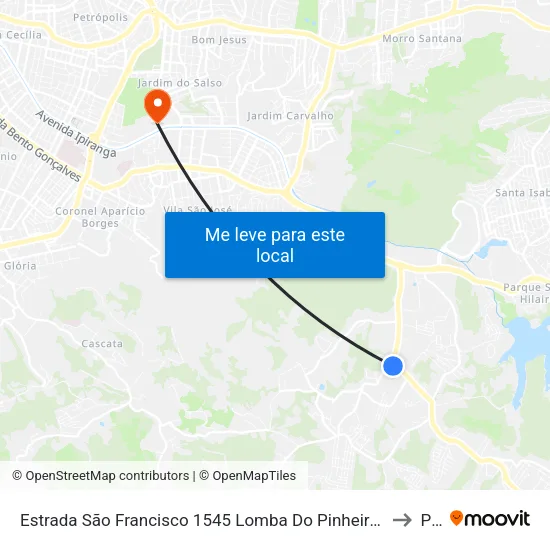 Estrada São Francisco 1545 Lomba Do Pinheiro Porto Alegre - Rio Grande Do Sul 91550-250 Brasil to Pucrs map