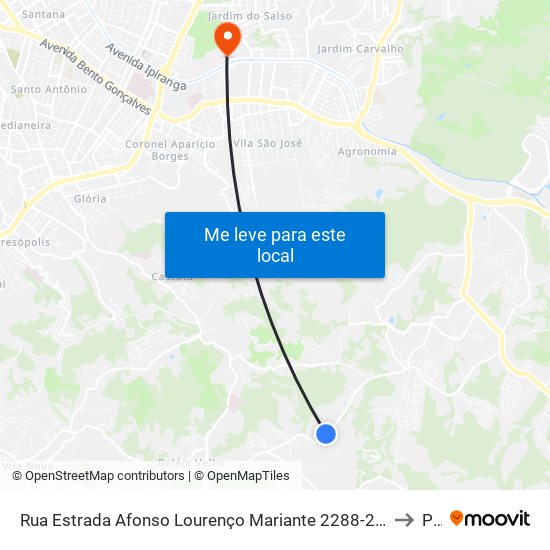 Rua Estrada Afonso Lourenço Mariante 2288-2302 - Lomba Do Pinheiro Porto Alegre - Rs 91787-260 Brasil to Pucrs map