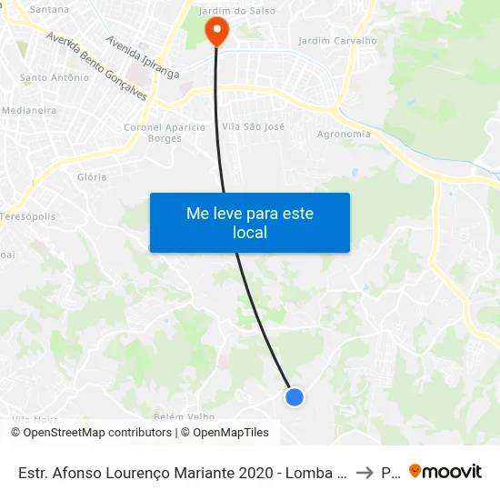Estr. Afonso Lourenço Mariante 2020 - Lomba Do Pinheiro Porto Alegre - Rs 91550-671 Brasil to Pucrs map