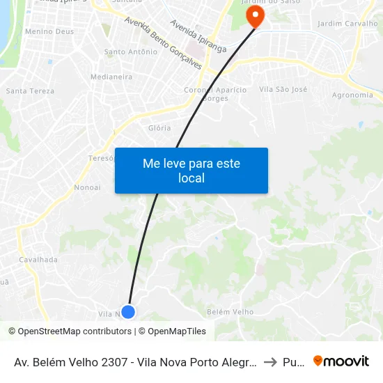 Av. Belém Velho 2307 - Vila Nova Porto Alegre - Rs Brasil to Pucrs map