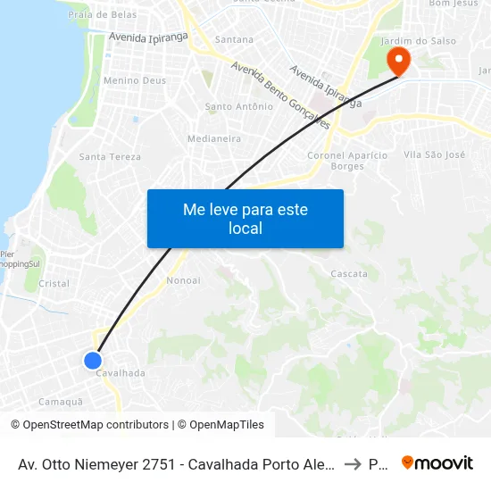 Av. Otto Niemeyer 2751 - Cavalhada Porto Alegre - Rs 91910-001 Brasil to Pucrs map