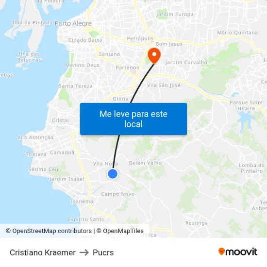 Cristiano Kraemer to Pucrs map
