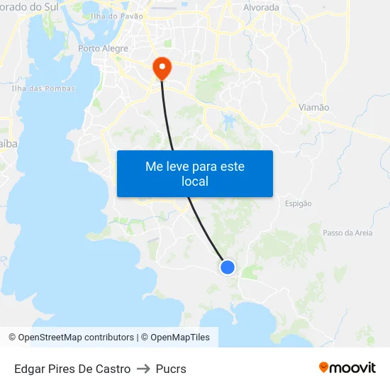 Edgar Pires De Castro to Pucrs map