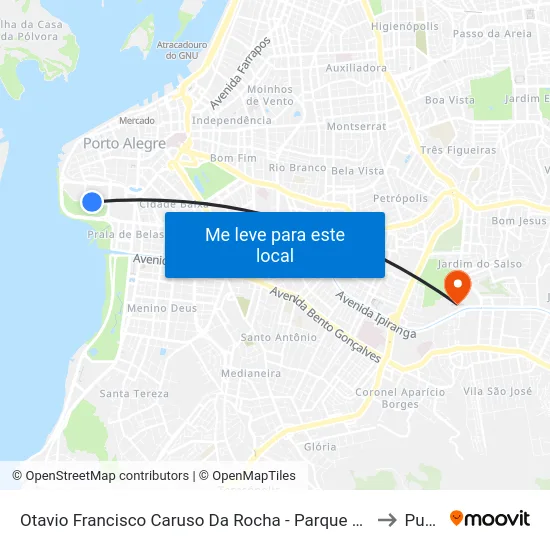 Otavio Francisco Caruso Da Rocha - Parque Harmonia to Pucrs map