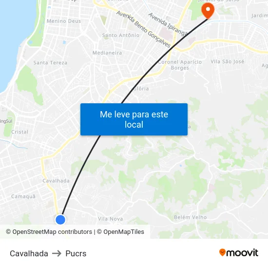 Cavalhada to Pucrs map