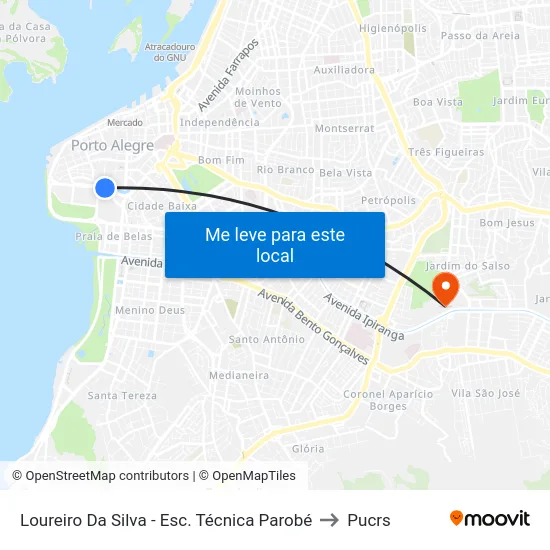 Loureiro Da Silva - Esc. Técnica Parobé to Pucrs map