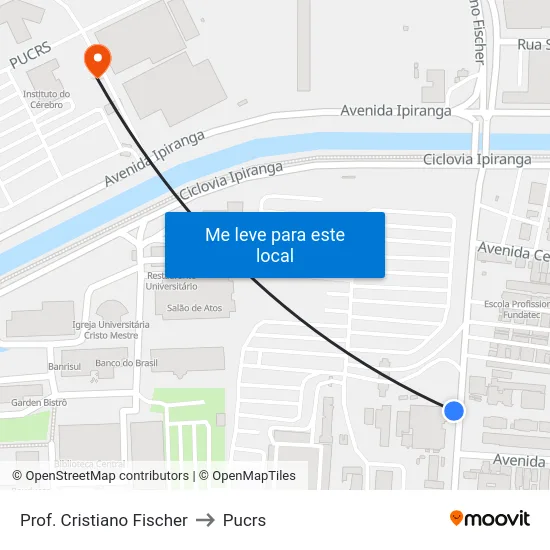 Prof. Cristiano Fischer to Pucrs map