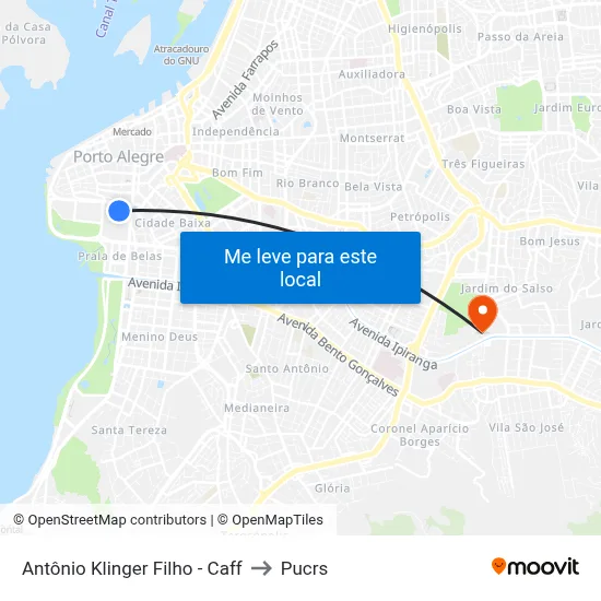 Antônio Klinger Filho - Caff to Pucrs map