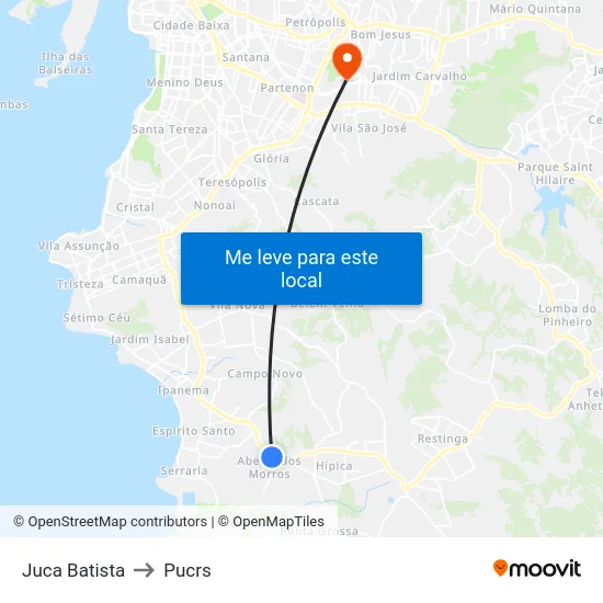 Juca Batista to Pucrs map