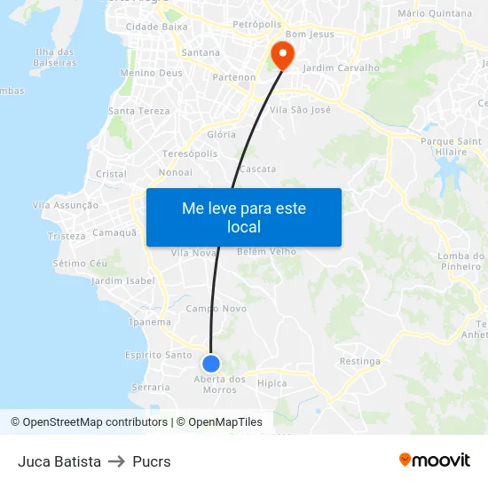 Juca Batista to Pucrs map