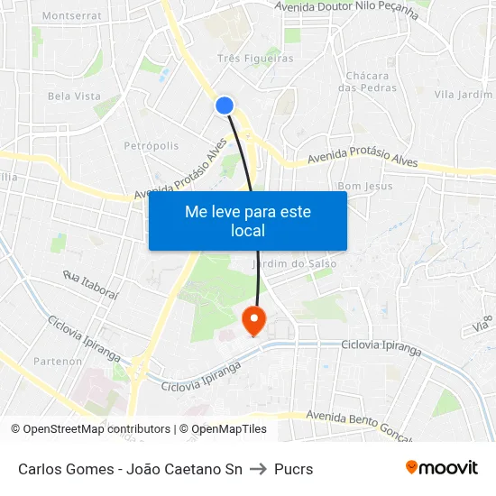 Carlos Gomes - João Caetano Sn to Pucrs map