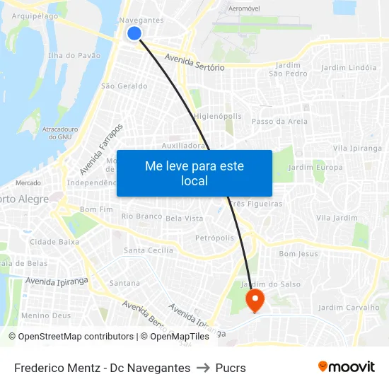Frederico Mentz - Dc Navegantes to Pucrs map