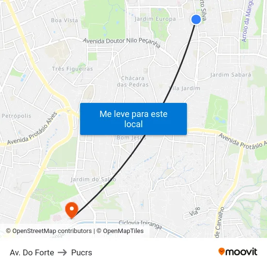 Av. Do Forte to Pucrs map